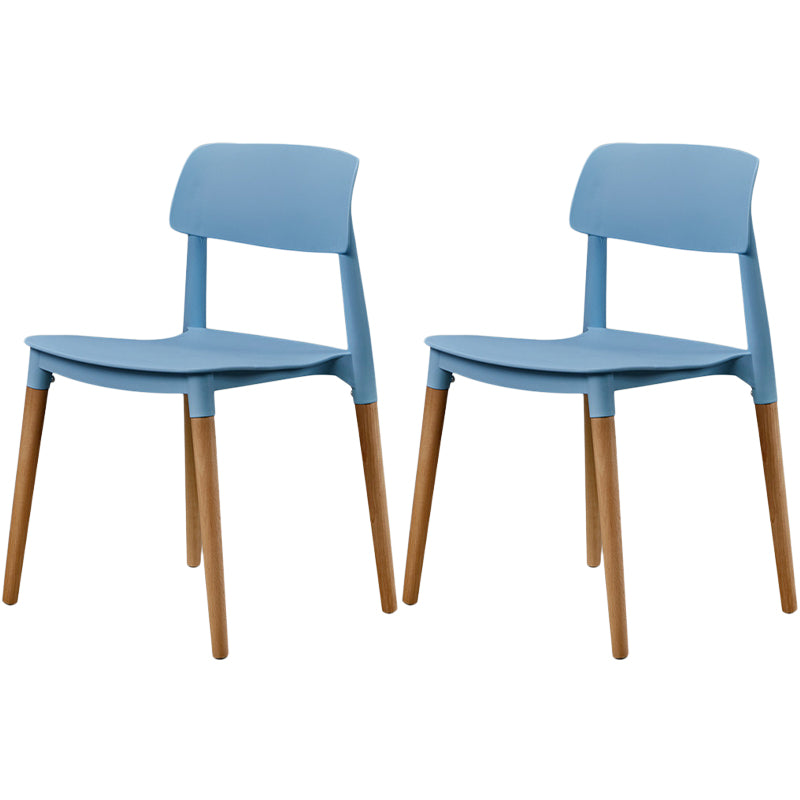 Plastic Dining Chairs Contemporary Open Back Dining Side Furniture in Matte Finish