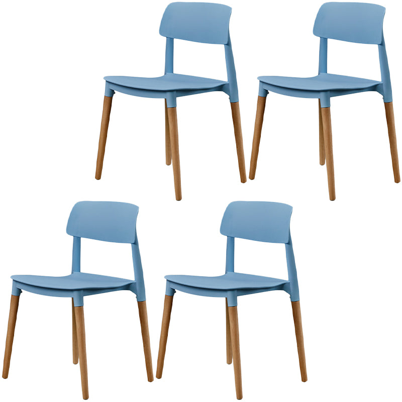 Plastic Dining Chairs Contemporary Open Back Dining Side Furniture in Matte Finish
