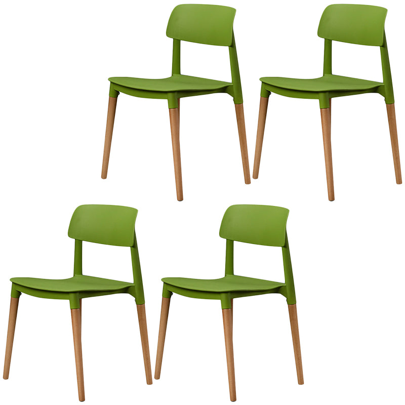 Plastic Dining Chairs Contemporary Open Back Dining Side Furniture in Matte Finish