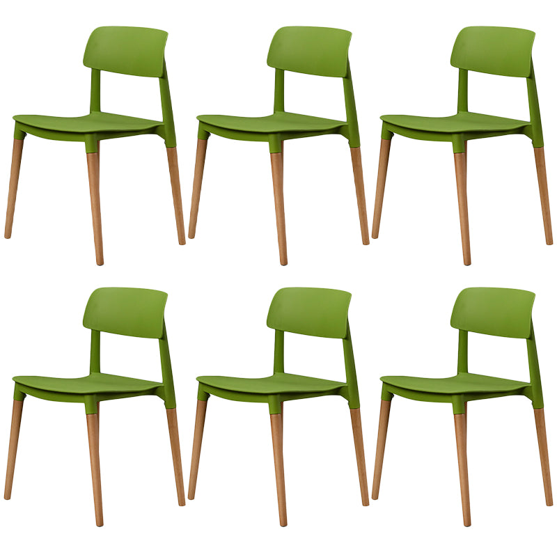 Plastic Dining Chairs Contemporary Open Back Dining Side Furniture in Matte Finish