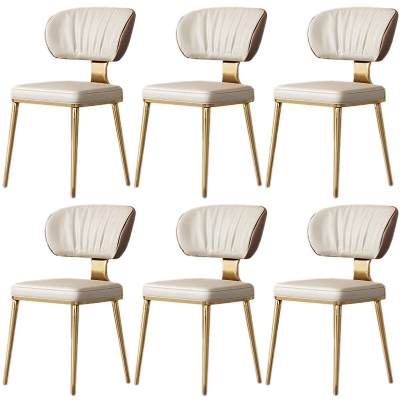 Glam Metal Dining Chairs Open Back Dining Side Furniture in Matte Finish