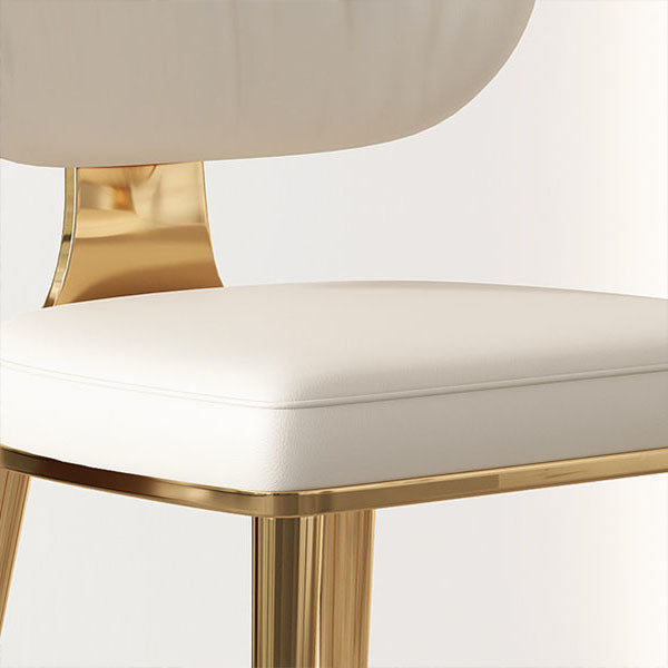 Glam Metal Dining Chairs Open Back Dining Side Furniture in Matte Finish