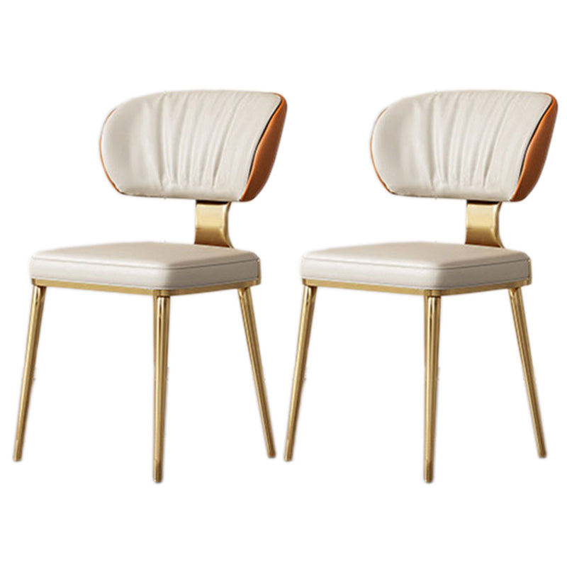 Glam Metal Dining Chairs Open Back Dining Side Furniture in Matte Finish