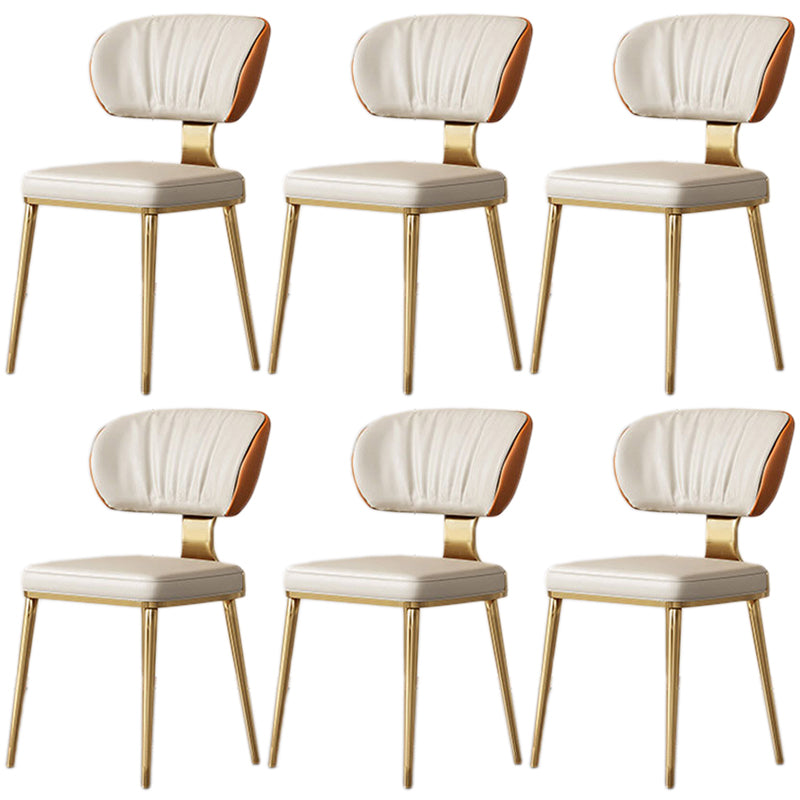 Glam Metal Dining Chairs Open Back Dining Side Furniture in Matte Finish