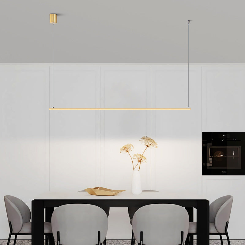 Linear Shape Island Pendant Light Contemporary Style Metal 1 Light Hanging Island Light