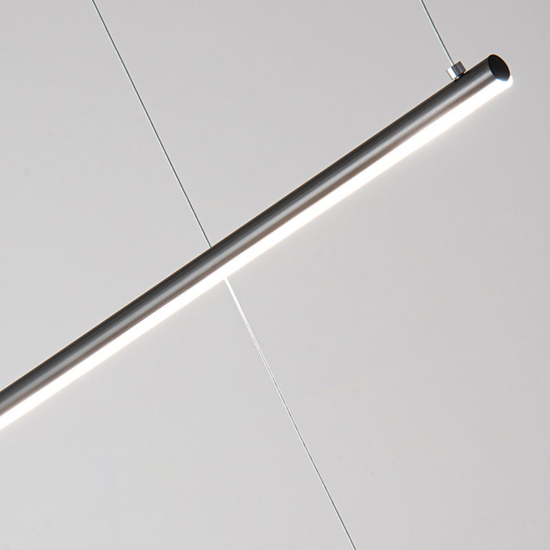 Linear Shape Island Pendant Light Contemporary Style Metal 1 Light Hanging Island Light