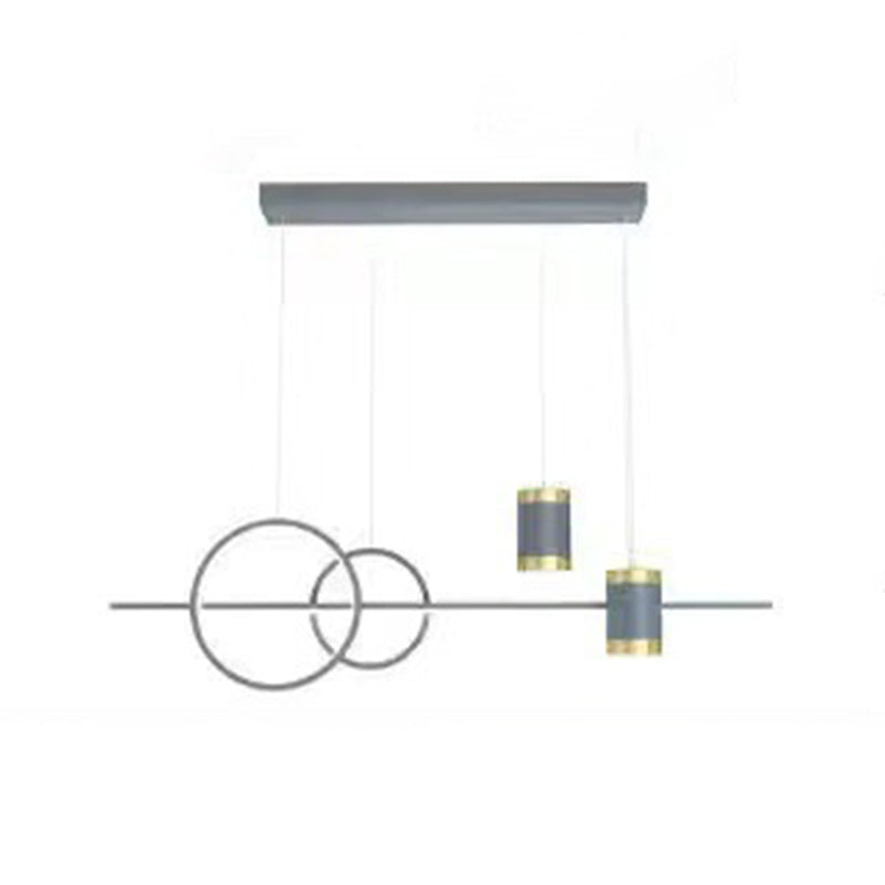 5-Light Contemporary Hanging Light Metal Adjustable Length Island Light Fixture