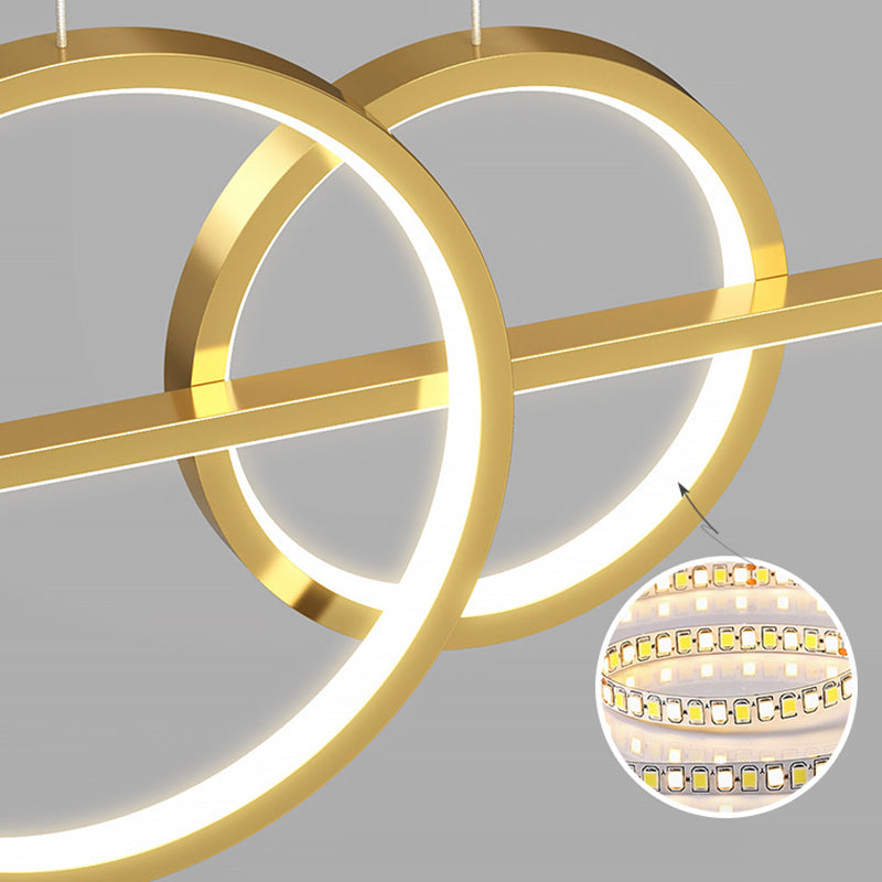 5-Light Contemporary Hanging Light Metal Adjustable Length Island Light Fixture