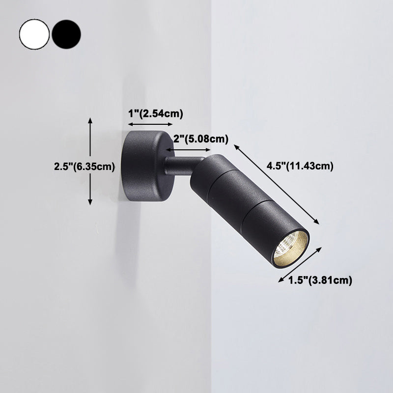 Modern Style Cylinder Wall Sconces Metal 1 Light Wall Mounted Reading Lights