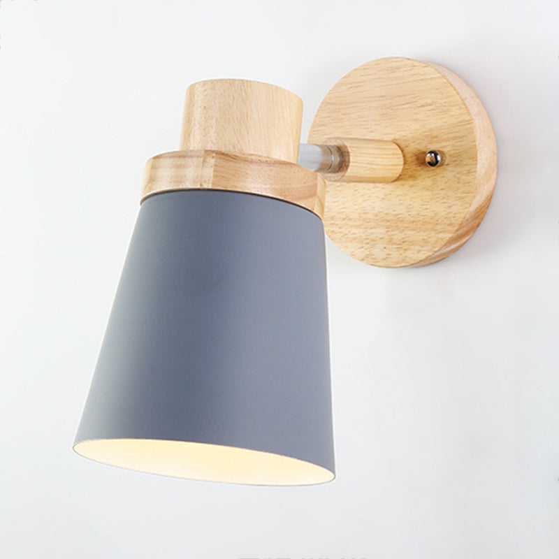 Modern Style Flared Wall Sconces Wood 1 Light Wall Mount Light Fixture