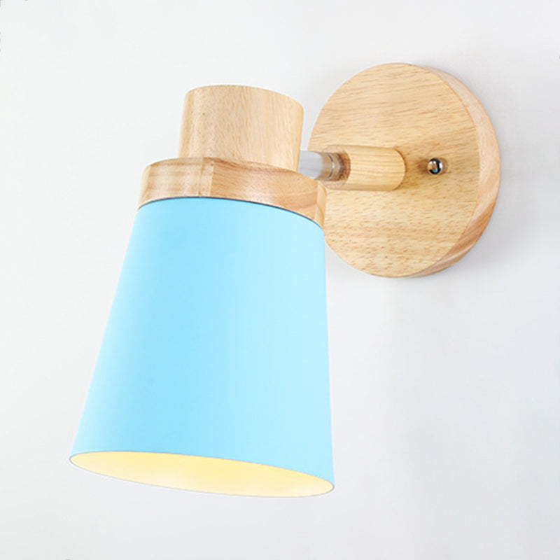 Modern Style Flared Wall Sconces Wood 1 Light Wall Mount Light Fixture