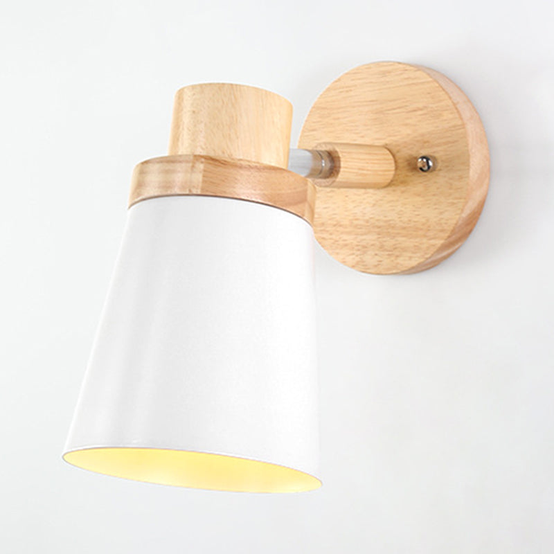 Modern Style Flared Wall Sconces Wood 1 Light Wall Mount Light Fixture