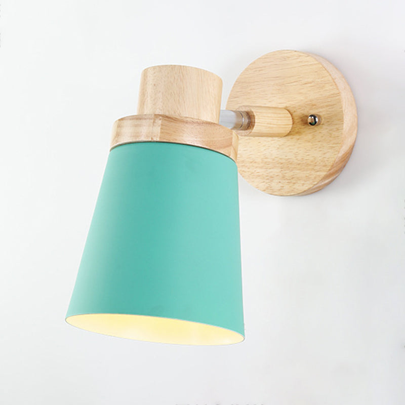 Modern Style Flared Wall Sconces Wood 1 Light Wall Mount Light Fixture
