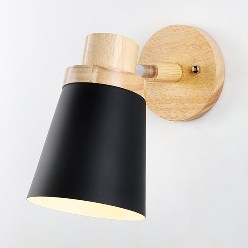 Modern Style Flared Wall Sconces Wood 1 Light Wall Mount Light Fixture