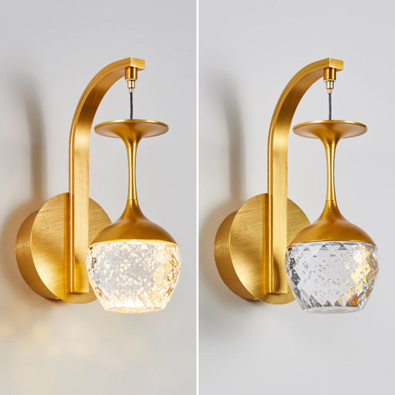 1-Light Geometric Wall Lamps Modern Style Crystal LED Light Fixture