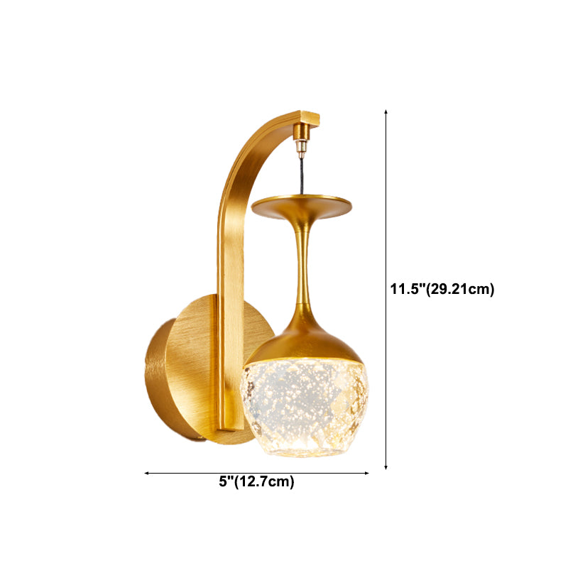 1-Light Geometric Wall Lamps Modern Style Crystal LED Light Fixture