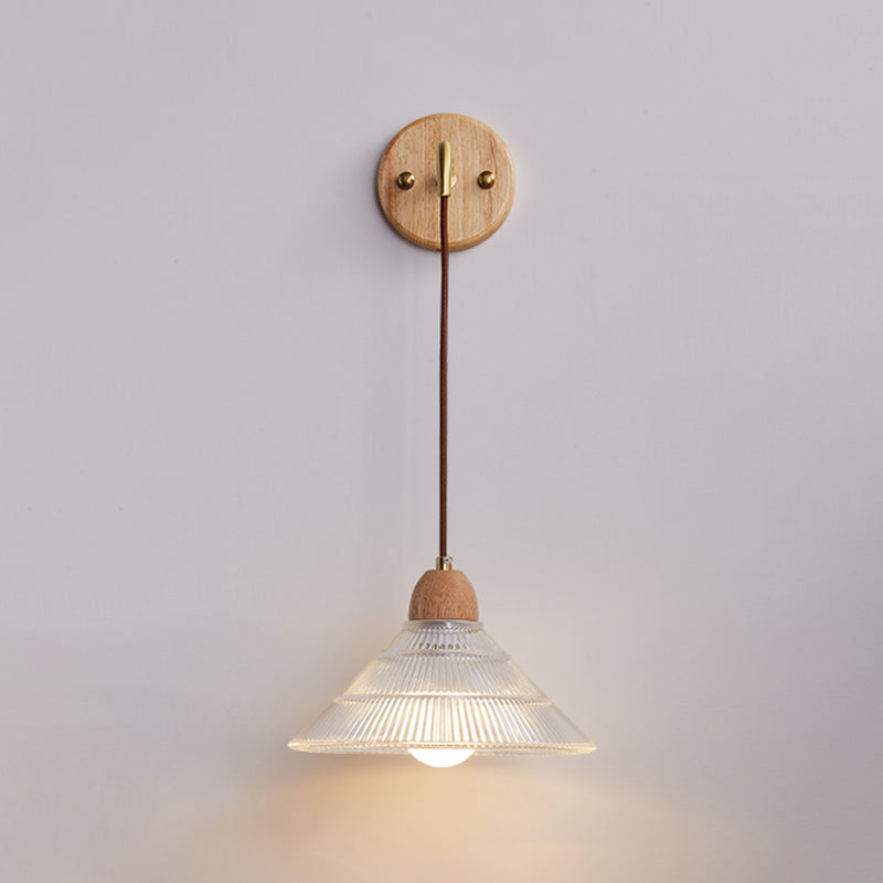 Modern Wooden Wall Mount Light 1-Light Wall Light for Living Room