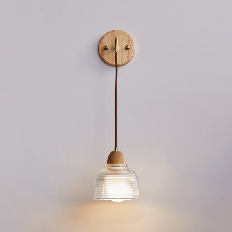 Modern Wooden Wall Mount Light 1-Light Wall Light for Living Room