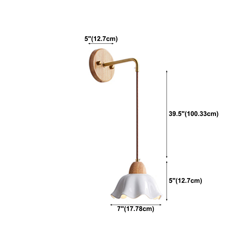 Modern Wooden Wall Mount Light 1-Light Wall Light for Living Room