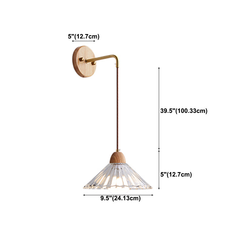 Modern Wooden Wall Mount Light 1-Light Wall Light for Living Room