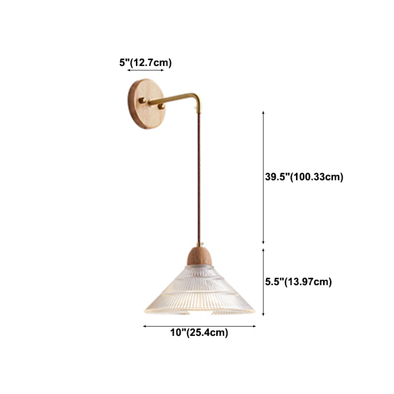 Modern Wooden Wall Mount Light 1-Light Wall Light for Living Room