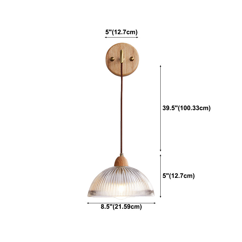 Modern Wooden Wall Mount Light 1-Light Wall Light for Living Room