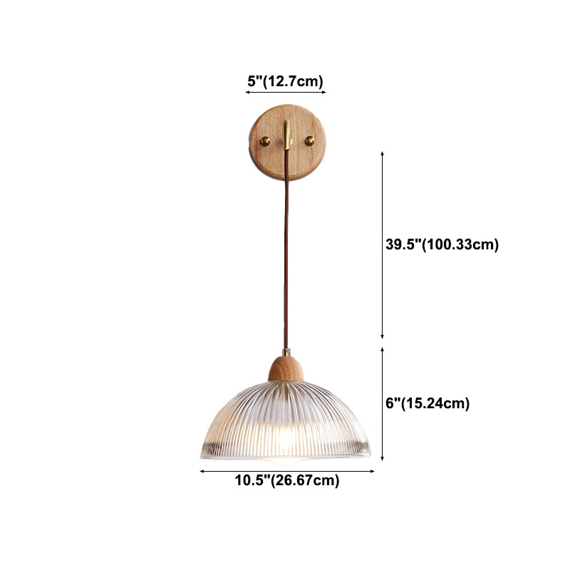 Modern Wooden Wall Mount Light 1-Light Wall Light for Living Room