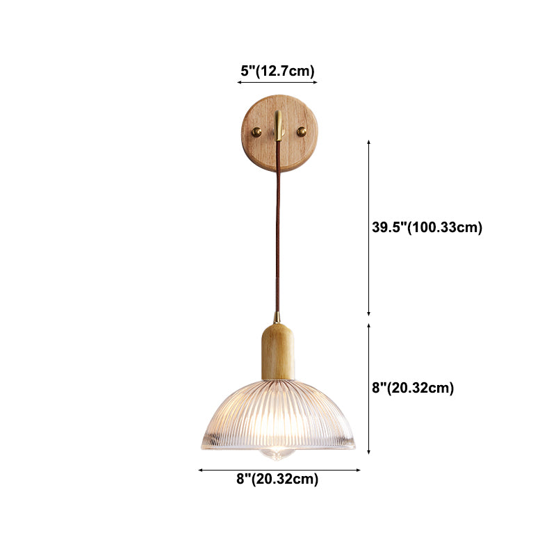Modern Wooden Wall Mount Light 1-Light Wall Light for Living Room