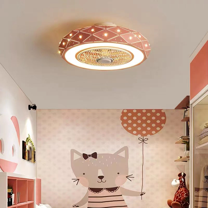 1 Light Ceiling Fan Light Modern Style Metal Ceiling Fan Light for Bedroom