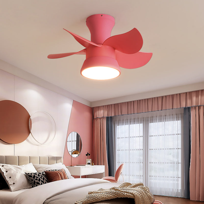 Metal Ceiling Fan Light Modern Style 1 Light Ceiling Fan Light for Children's Room