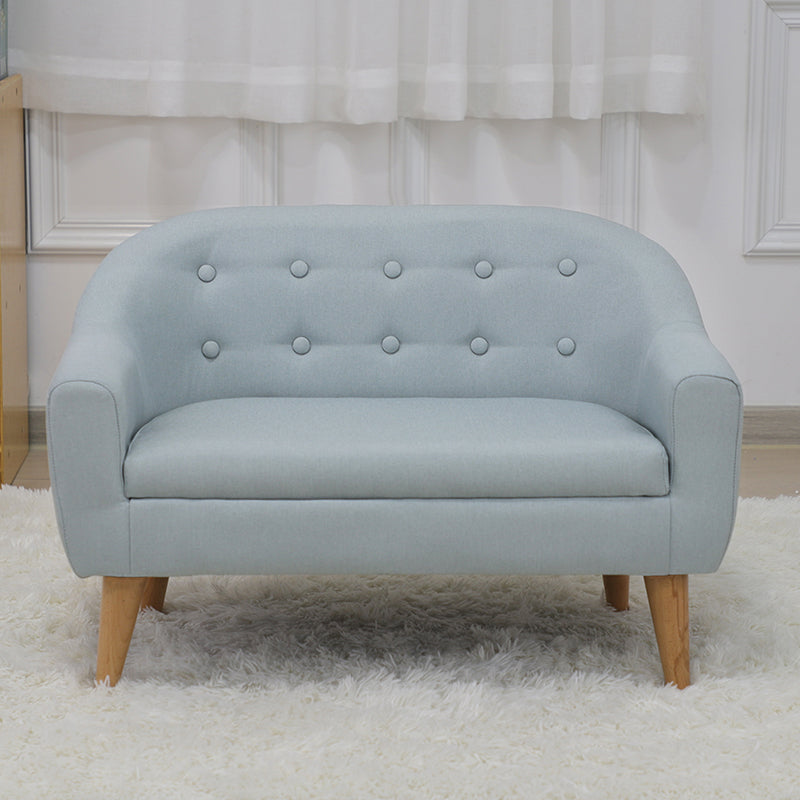 Contemporary Cotton Blend Tufted Split-Back Settee Couch for Children