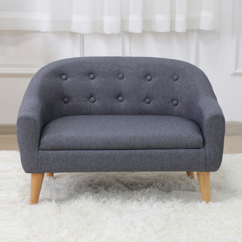 Contemporary Cotton Blend Tufted Split-Back Settee Couch for Children