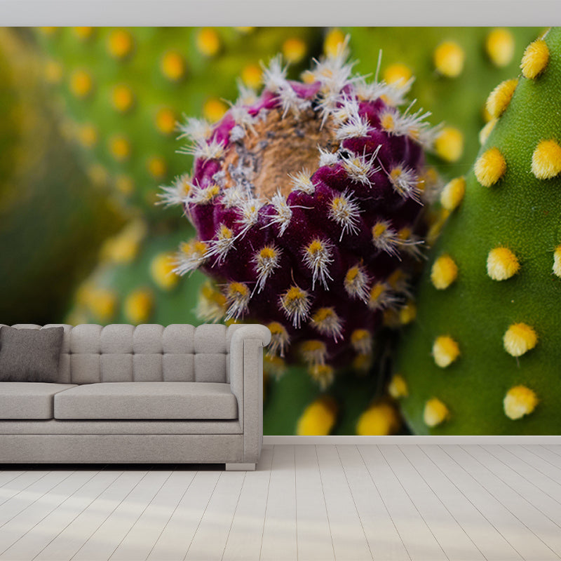Pleasing Wall Mural Tropical Cactus Patterned Sitting Room Wall Mural