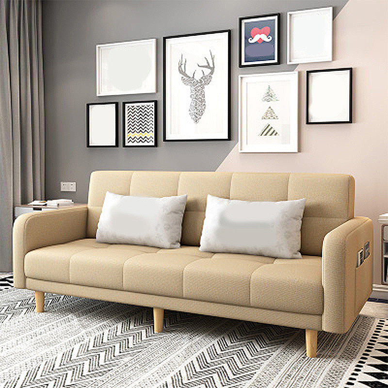 Scandinavian Tight Back Square Arm Sofa/Sectional with Storage and Convertible