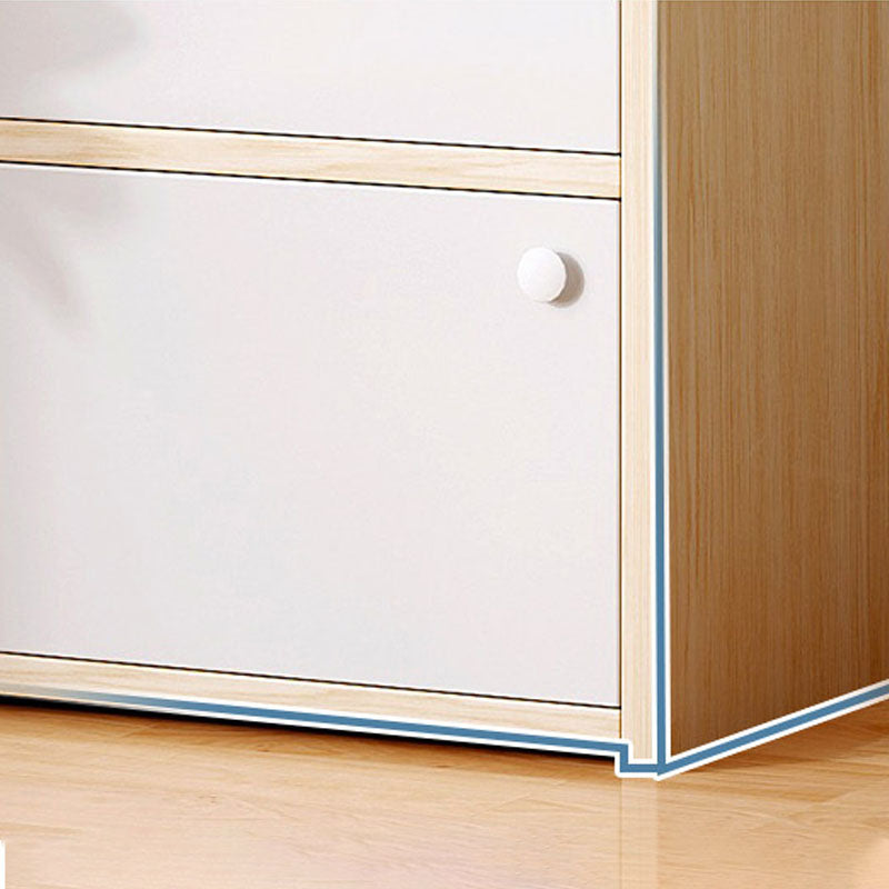 Modern Style Bookcase Wood Closed Back Bookshelf with Door for Home Office