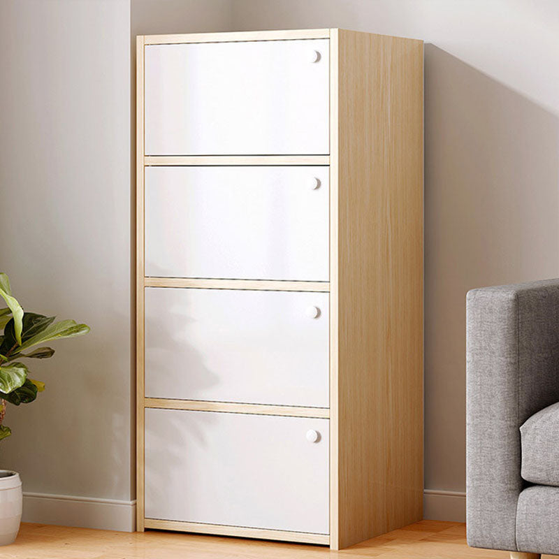 Modern Style Bookcase Wood Closed Back Bookshelf with Door for Home Office