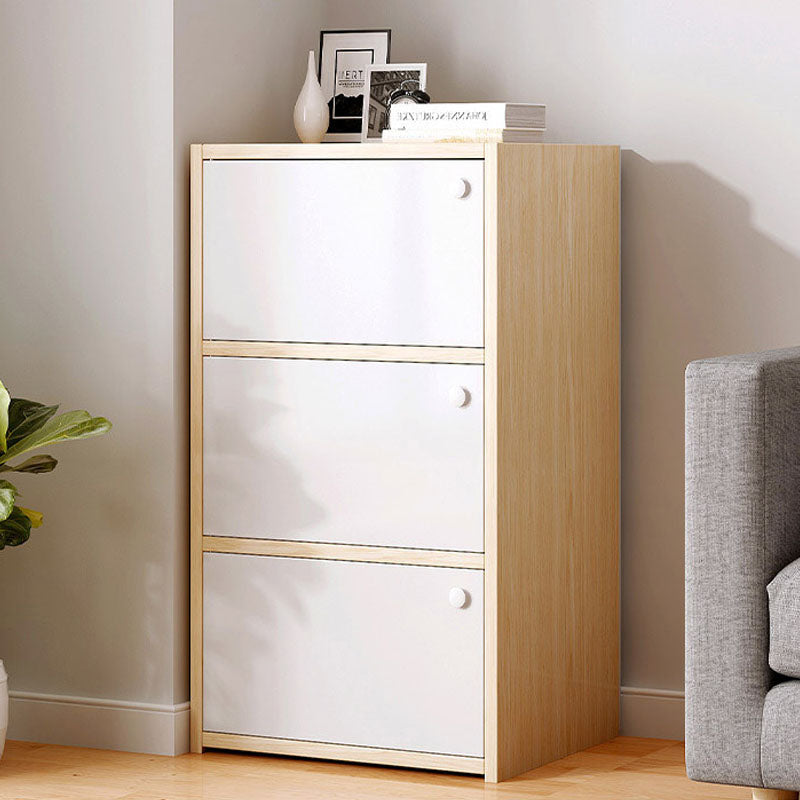 Modern Style Bookcase Wood Closed Back Bookshelf with Door for Home Office