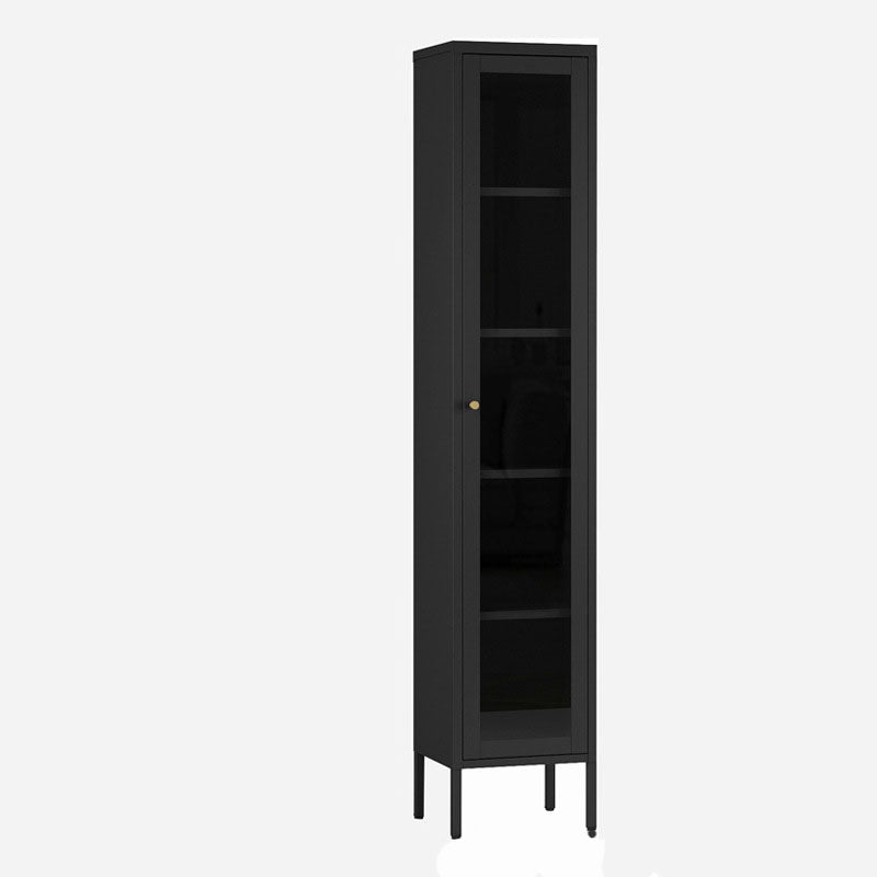 Modern Style Bookcase Metal Closed Back Bookshelf with Door for Home Office
