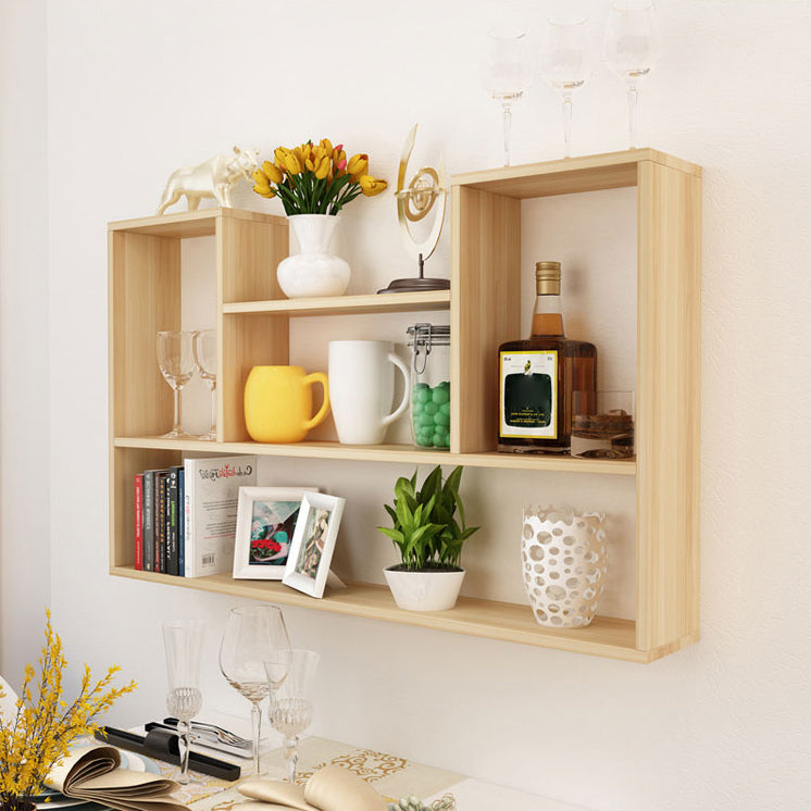 Wall Mounted Bookshelf Scandinavian Style Bookcase for Home and Study Room