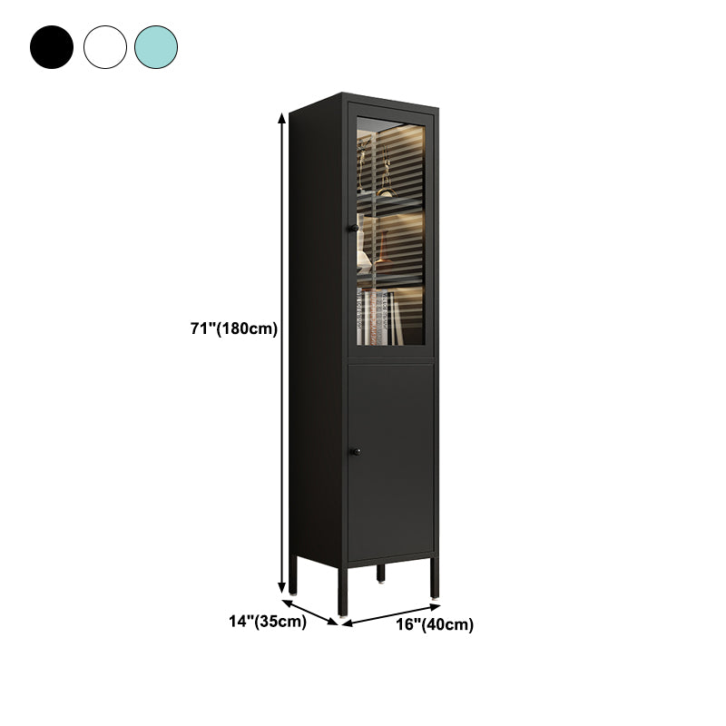 13.78"W Bookshelf Scandinavian Style Bookcase with Door for Home Office