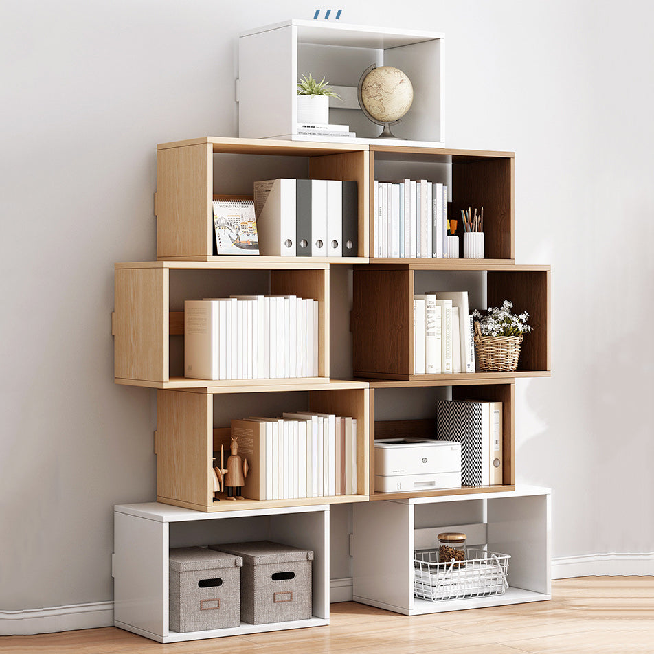 Scandinavian Style Bookshelf 11"H Wood Bookcase for Home Office