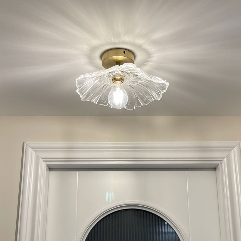 One-Light Vintage Ceiling Light Brass Metal Ceiling Mounted Fixture