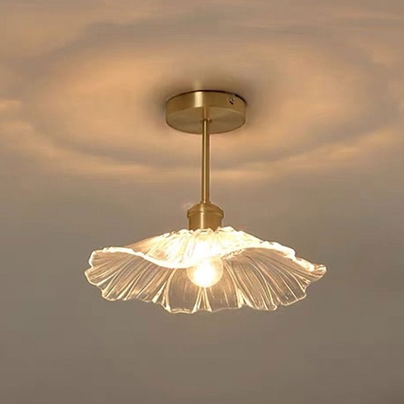 One-Light Vintage Ceiling Light Brass Metal Ceiling Mounted Fixture