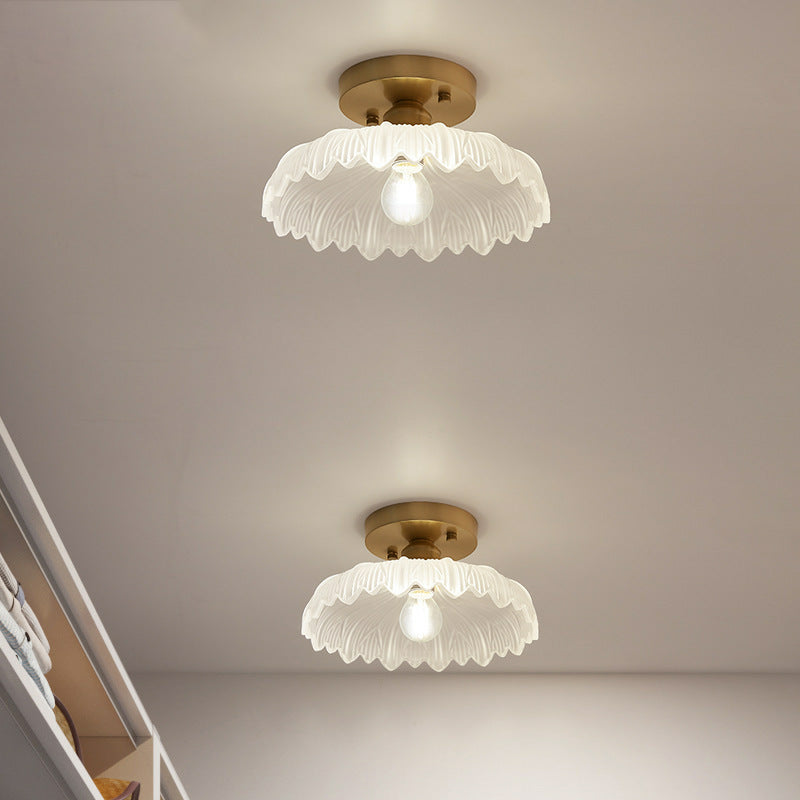 One-Light Vintage Ceiling Light Brass Metal Ceiling Mounted Fixture