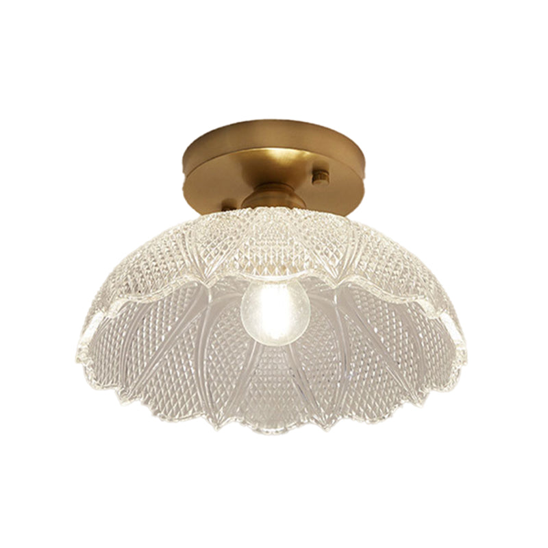 One-Light Vintage Ceiling Light Brass Metal Ceiling Mounted Fixture