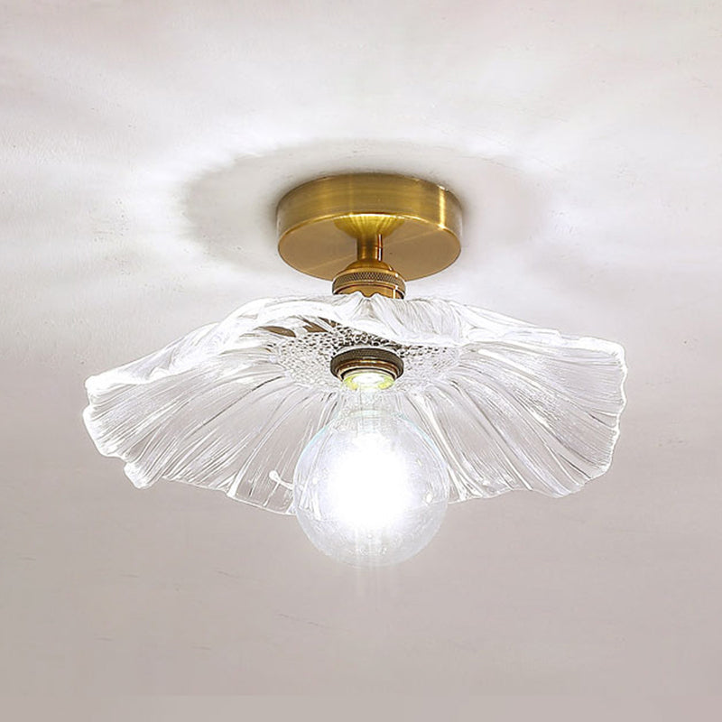 One-Light Vintage Ceiling Light Brass Metal Ceiling Mounted Fixture
