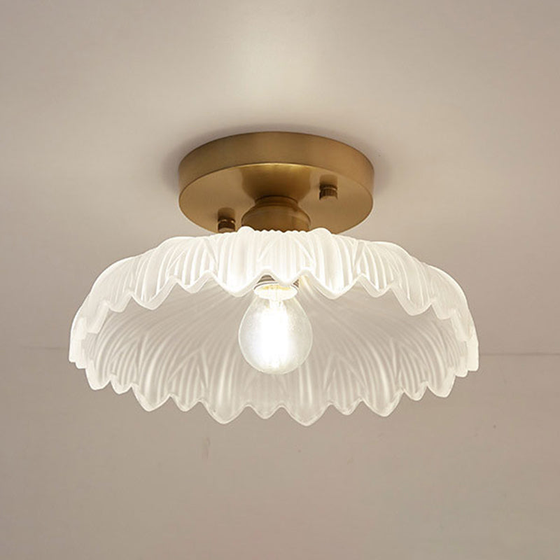 One-Light Vintage Ceiling Light Brass Metal Ceiling Mounted Fixture