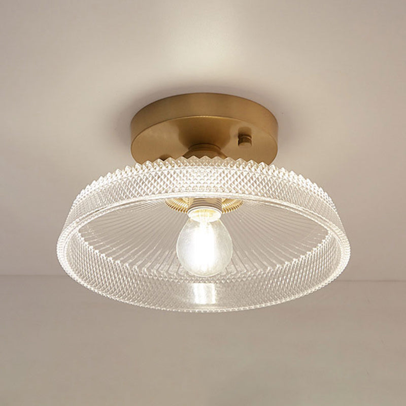 One-Light Vintage Ceiling Light Brass Metal Ceiling Mounted Fixture