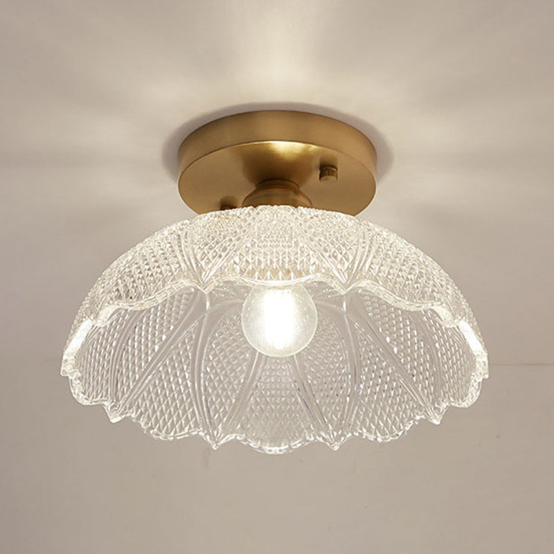 One-Light Vintage Ceiling Light Brass Metal Ceiling Mounted Fixture