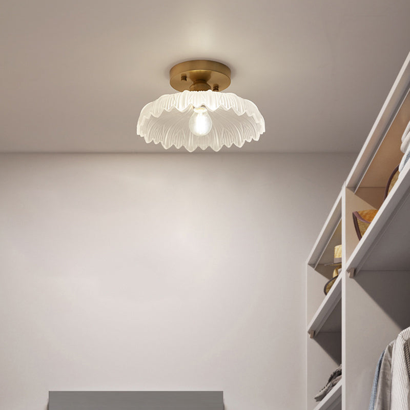 One-Light Vintage Ceiling Light Brass Metal Ceiling Mounted Fixture
